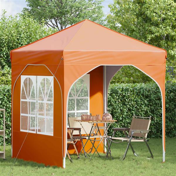 Grote foto vidaxl pop up feesttent 192 x 192 x 245 cm oranje tuin en terras overige tuin en terras