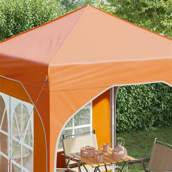 Grote foto vidaxl pop up feesttent 192 x 192 x 245 cm oranje tuin en terras overige tuin en terras
