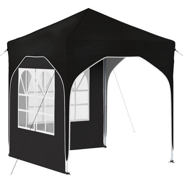 Grote foto vidaxl pop up feesttent 192 x 192 x 245 cm zwart tuin en terras overige tuin en terras