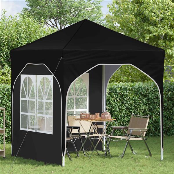 Grote foto vidaxl pop up feesttent 192 x 192 x 245 cm zwart tuin en terras overige tuin en terras