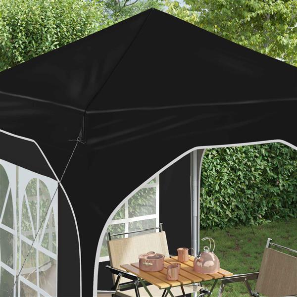 Grote foto vidaxl pop up feesttent 192 x 192 x 245 cm zwart tuin en terras overige tuin en terras