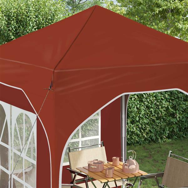 Grote foto vidaxl pop up feesttent 192 x 192 x 245 cm terracotta tuin en terras overige tuin en terras
