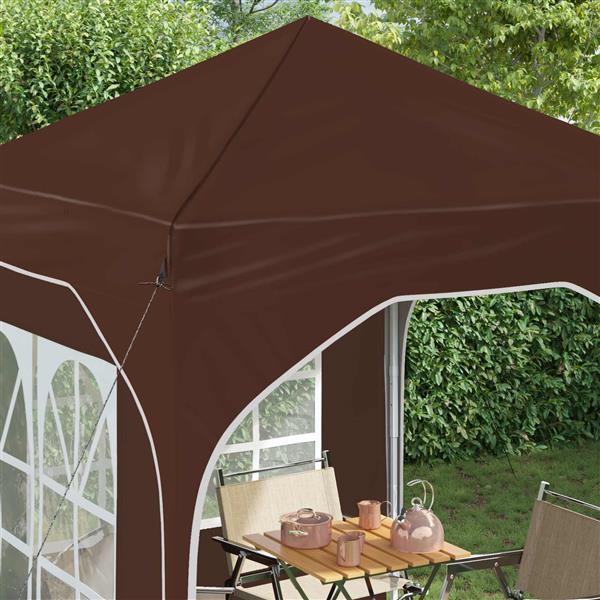 Grote foto vidaxl pop up feesttent 192 x 192 x 245 cm bruin tuin en terras overige tuin en terras