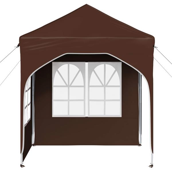 Grote foto vidaxl pop up feesttent 192 x 192 x 245 cm bruin tuin en terras overige tuin en terras