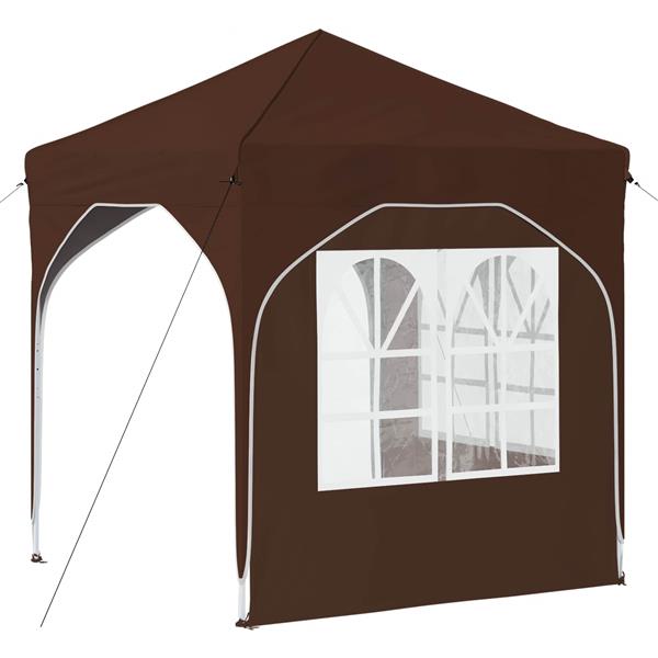 Grote foto vidaxl pop up feesttent 192 x 192 x 245 cm bruin tuin en terras overige tuin en terras