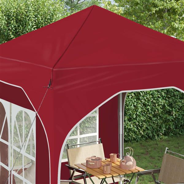 Grote foto vidaxl pop up feesttent 192 x 192 x 245 cm bordeauxrood tuin en terras overige tuin en terras