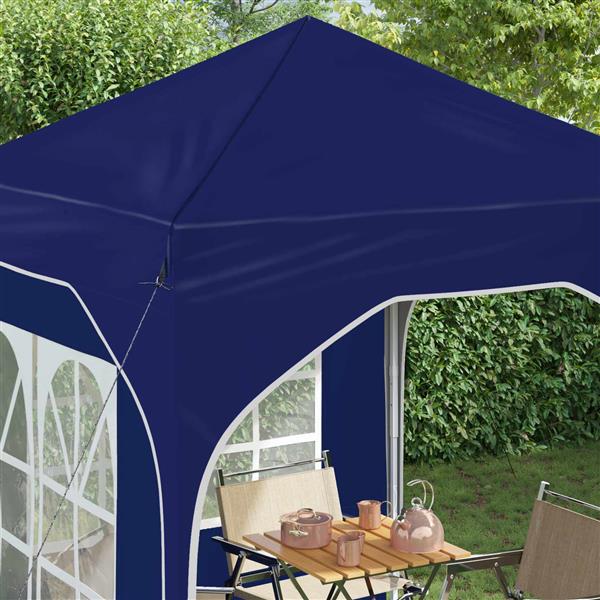 Grote foto vidaxl pop up feesttent 192 x 192 x 245 cm blauw tuin en terras overige tuin en terras