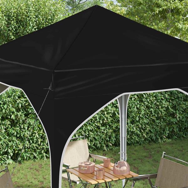 Grote foto vidaxl pop up feesttent 194 x 194 x 245 cm zwart tuin en terras overige tuin en terras