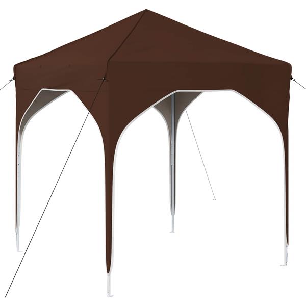 Grote foto vidaxl pop up feesttent 194 x 194 x 245 cm bruin tuin en terras overige tuin en terras