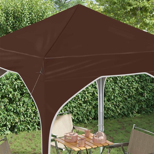 Grote foto vidaxl pop up feesttent 194 x 194 x 245 cm bruin tuin en terras overige tuin en terras