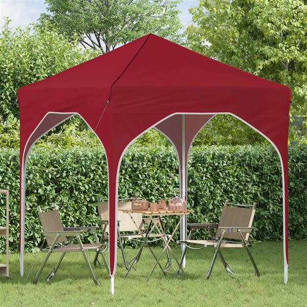 Grote foto vidaxl pop up feesttent 194 x 194 x 245 cm bordeauxrood tuin en terras overige tuin en terras