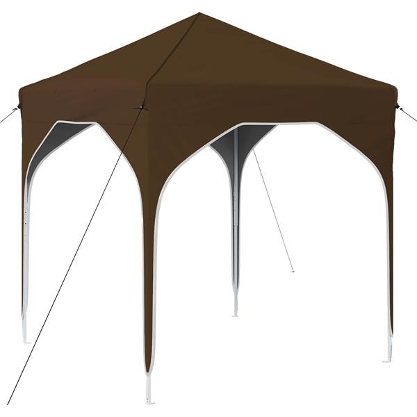 Grote foto vidaxl pop up feesttent 194 x 194 x 245 cm taupe tuin en terras overige tuin en terras