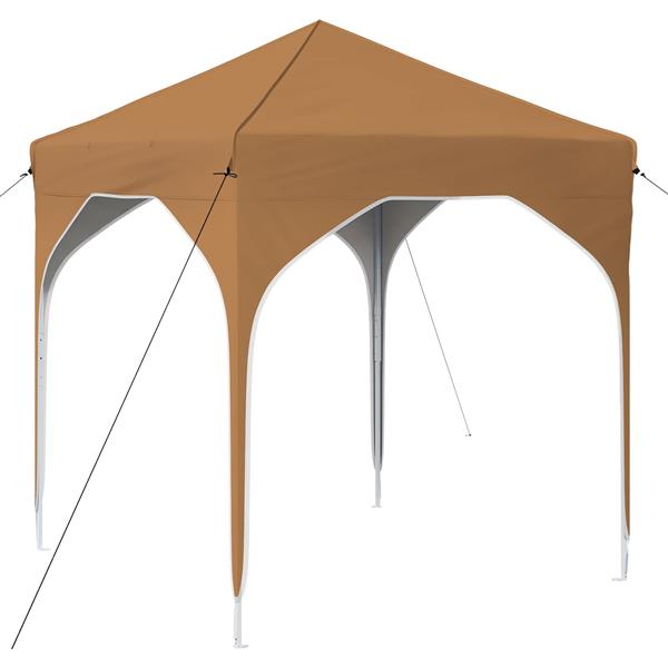 Grote foto vidaxl pop up feesttent 194 x 194 x 245 cm beige tuin en terras overige tuin en terras