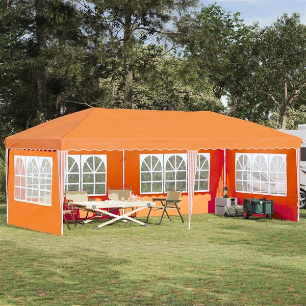 Grote foto vidaxl pop up feesttent 575 x 289 x 245 cm oranje tuin en terras overige tuin en terras