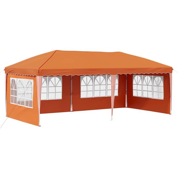 Grote foto vidaxl pop up feesttent 575 x 289 x 245 cm oranje tuin en terras overige tuin en terras