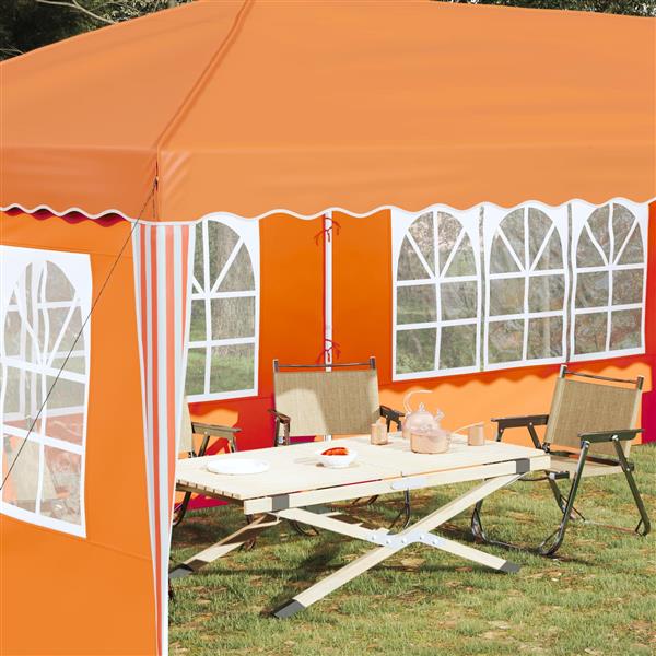 Grote foto vidaxl pop up feesttent 575 x 289 x 245 cm oranje tuin en terras overige tuin en terras