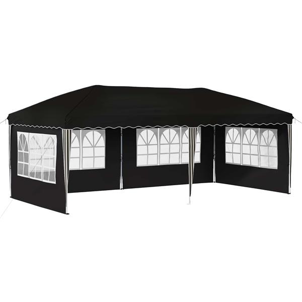 Grote foto vidaxl pop up feesttent 575 x 289 x 245 cm zwart tuin en terras overige tuin en terras