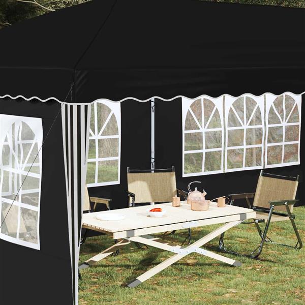 Grote foto vidaxl pop up feesttent 575 x 289 x 245 cm zwart tuin en terras overige tuin en terras