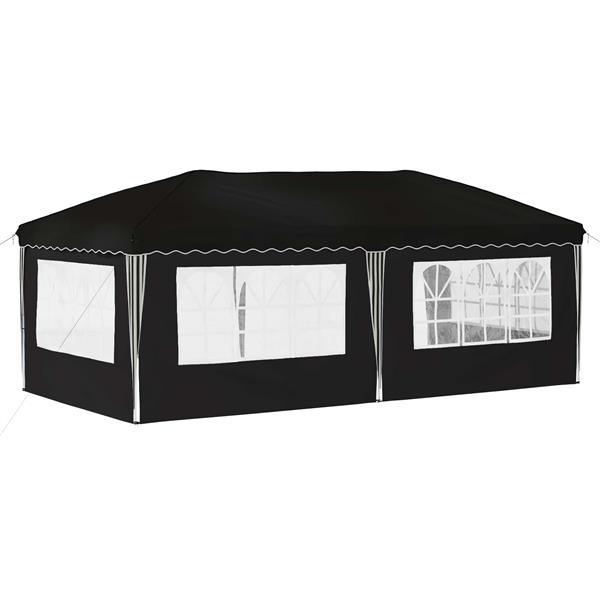 Grote foto vidaxl pop up feesttent 575 x 289 x 245 cm zwart tuin en terras overige tuin en terras
