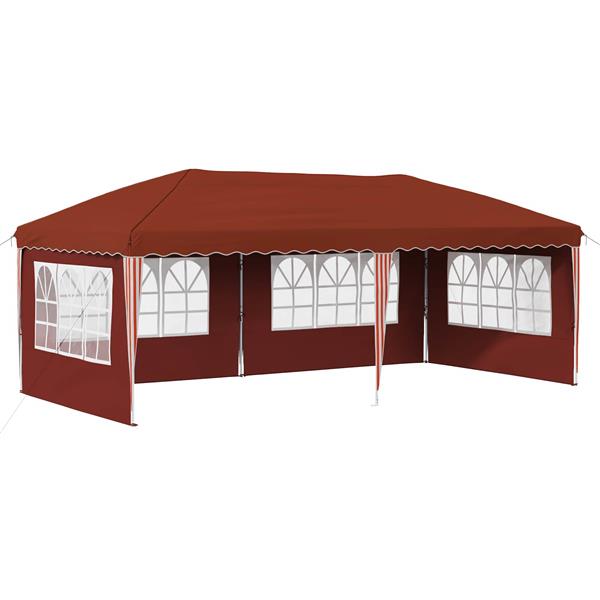 Grote foto vidaxl pop up feesttent 575 x 289 x 245 cm terracotta tuin en terras overige tuin en terras