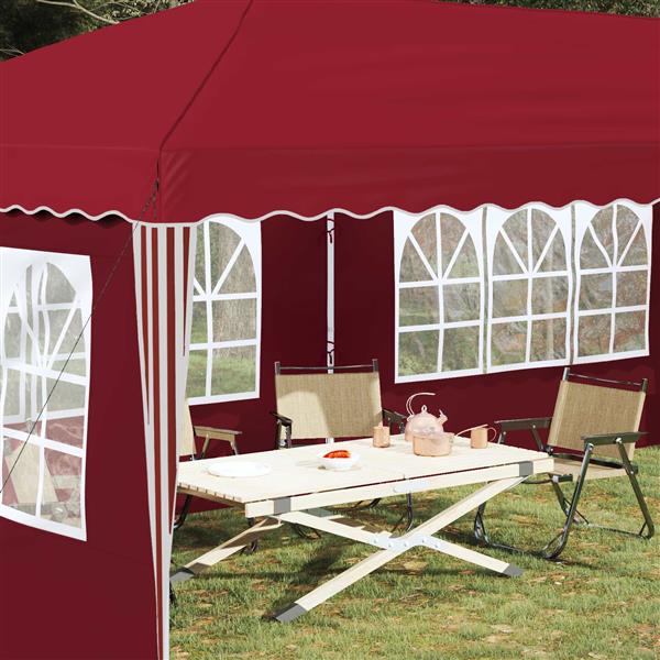 Grote foto vidaxl pop up feesttent 575 x 289 x 245 cm bordeauxrood tuin en terras overige tuin en terras
