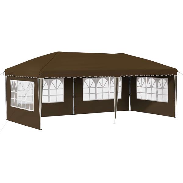 Grote foto vidaxl pop up feesttent 575 x 289 x 245 cm taupe tuin en terras overige tuin en terras
