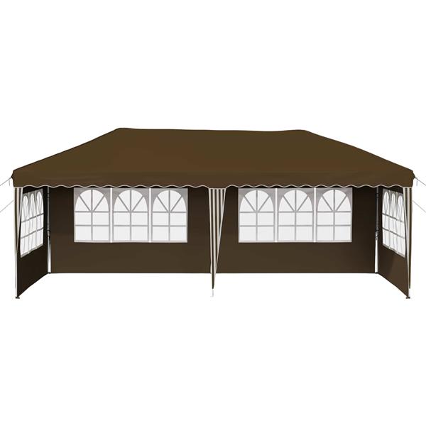 Grote foto vidaxl pop up feesttent 575 x 289 x 245 cm taupe tuin en terras overige tuin en terras