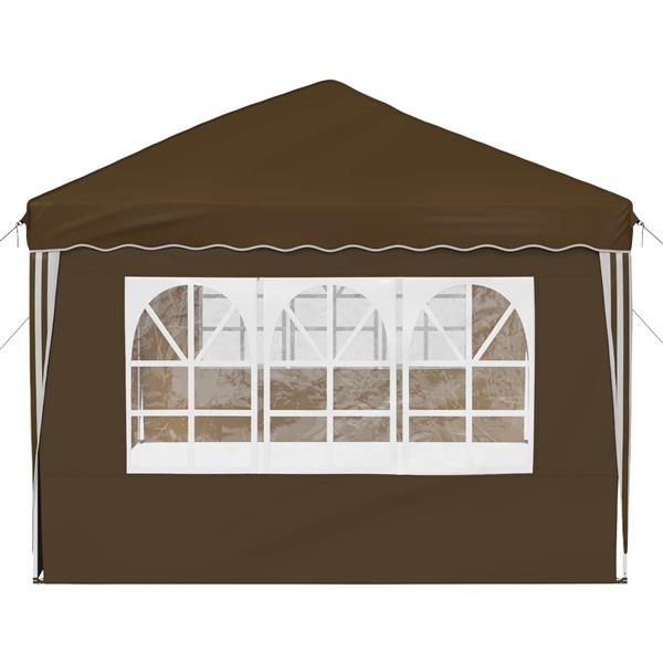 Grote foto vidaxl pop up feesttent 575 x 289 x 245 cm taupe tuin en terras overige tuin en terras