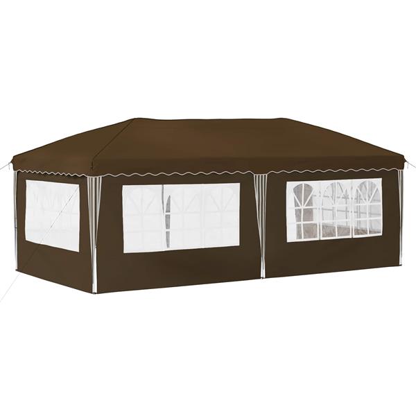 Grote foto vidaxl pop up feesttent 575 x 289 x 245 cm taupe tuin en terras overige tuin en terras