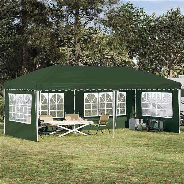 Grote foto vidaxl pop up feesttent 575 x 289 x 245 cm groen tuin en terras overige tuin en terras