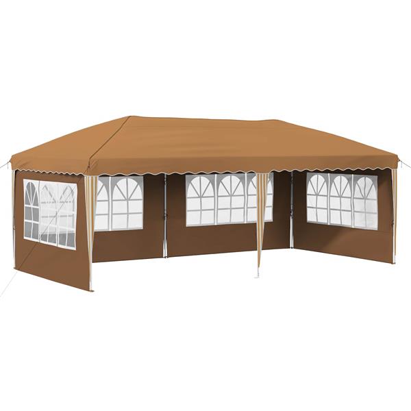 Grote foto vidaxl pop up feesttent 575 x 289 x 245 cm beige tuin en terras overige tuin en terras