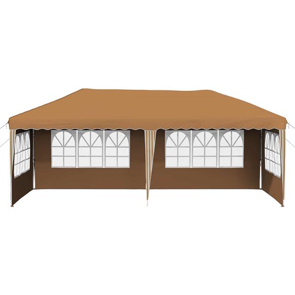 Grote foto vidaxl pop up feesttent 575 x 289 x 245 cm beige tuin en terras overige tuin en terras