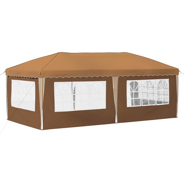 Grote foto vidaxl pop up feesttent 575 x 289 x 245 cm beige tuin en terras overige tuin en terras