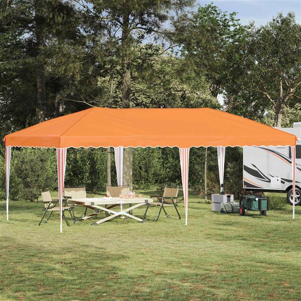 Grote foto vidaxl pop up feesttent 575 x 290 x 245 cm oranje tuin en terras overige tuin en terras