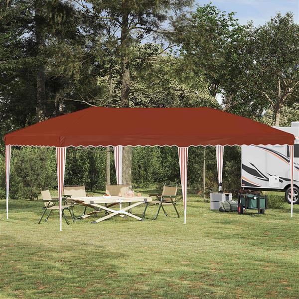 Grote foto vidaxl pop up feesttent 575 x 290 x 245 cm terracotta tuin en terras overige tuin en terras