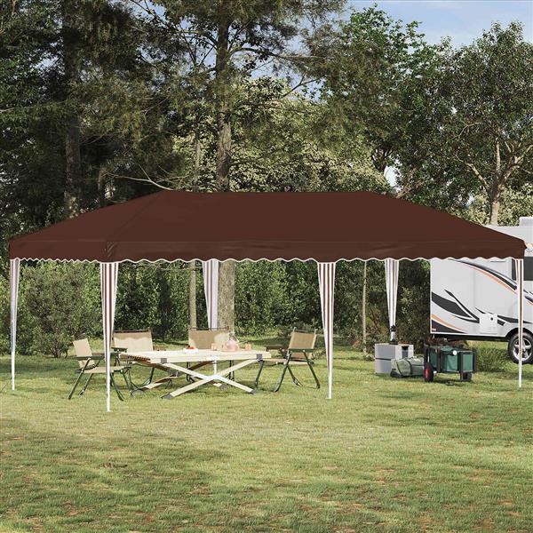 Grote foto vidaxl pop up feesttent 575 x 290 x 245 cm bruin tuin en terras overige tuin en terras