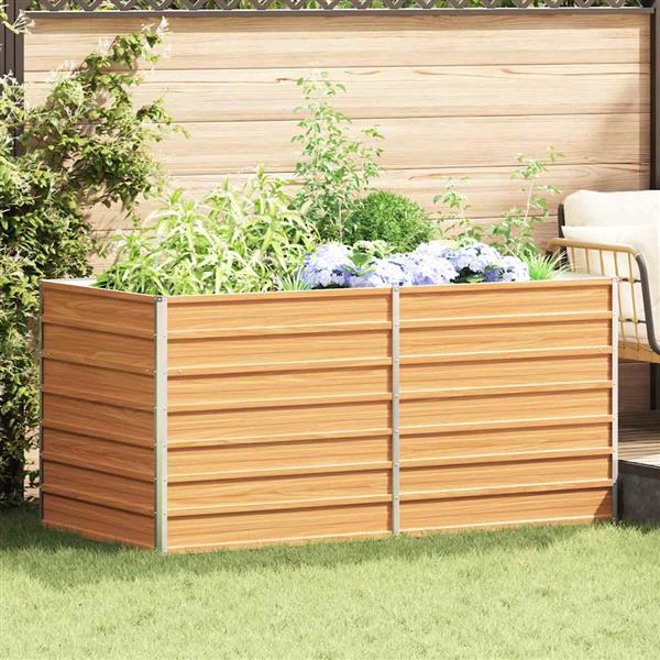 Grote foto vidaxl verhoogde plantenbak licht bruin 160 x 80 x 77 cm tuin en terras overige tuin en terras