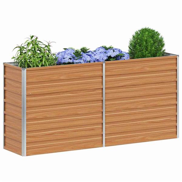 Grote foto vidaxl verhoogde plantenbak licht bruin 160 x 40 x 77 cm tuin en terras overige tuin en terras