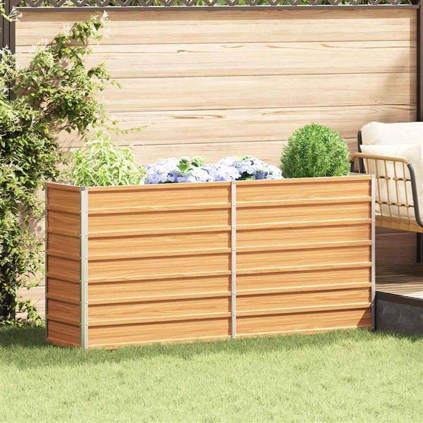 Grote foto vidaxl verhoogde plantenbak licht bruin 160 x 40 x 45 cm tuin en terras overige tuin en terras