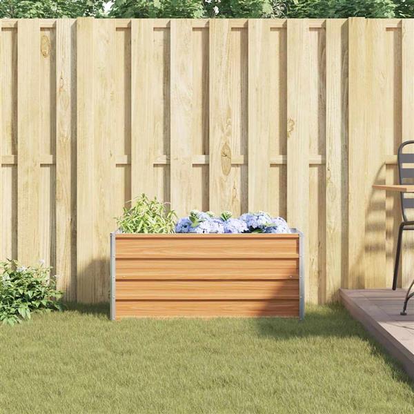 Grote foto vidaxl verhoogde plantenbak licht bruin 100 x 40 x 45 cm tuin en terras overige tuin en terras