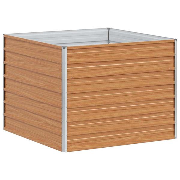 Grote foto vidaxl verhoogde plantenbak licht bruin 100 x 100 x 77 cm tuin en terras overige tuin en terras