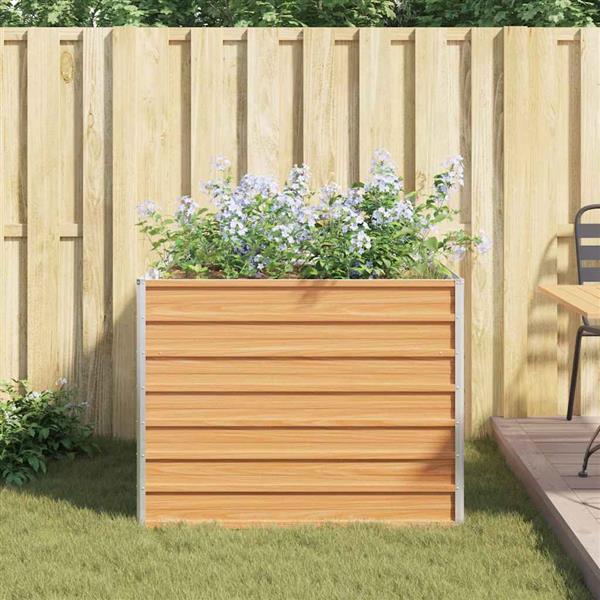 Grote foto vidaxl verhoogde plantenbak licht bruin 100 x 100 x 77 cm tuin en terras overige tuin en terras