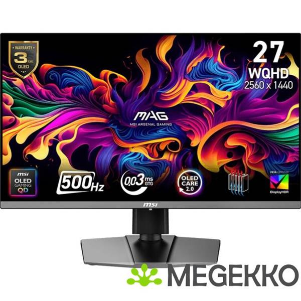 Grote foto msi mag 272qp qd oled x50 27 quad hd 500hz qd oled monitor computers en software overige computers en software