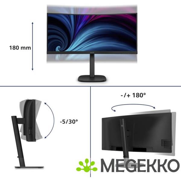 Grote foto philips 3000 series 34b2u3600c 00 34 wqhd 120hz va monitor computers en software overige computers en software