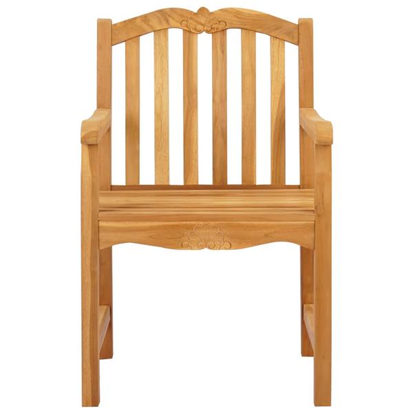 Grote foto vidaxl handgesneden rozen stoel 2 pcs naturel massief teakhout tuin en terras tuinmeubelen