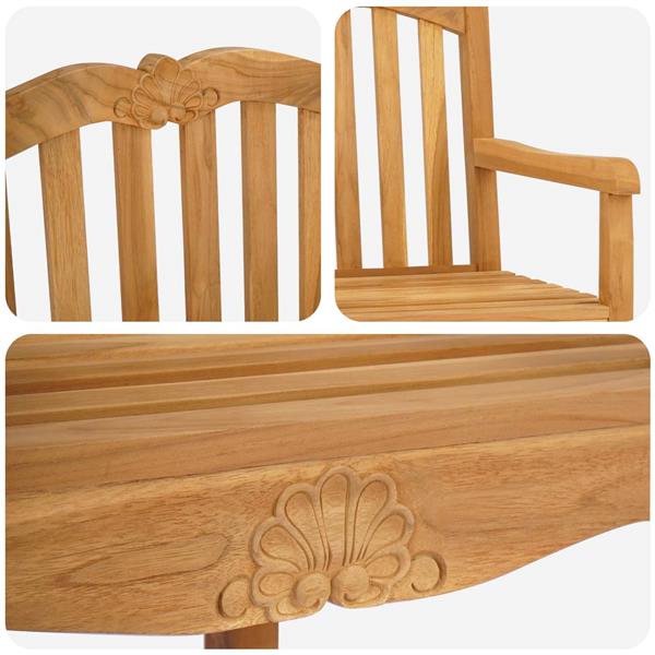 Grote foto vidaxl handgesneden rozen stoel 2 pcs naturel massief teakhout tuin en terras tuinmeubelen