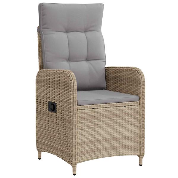 Grote foto vidaxl verstelbare tuinstoel beige en licht grijs 57 x 63 x 94 cm tuin en terras tuinmeubelen