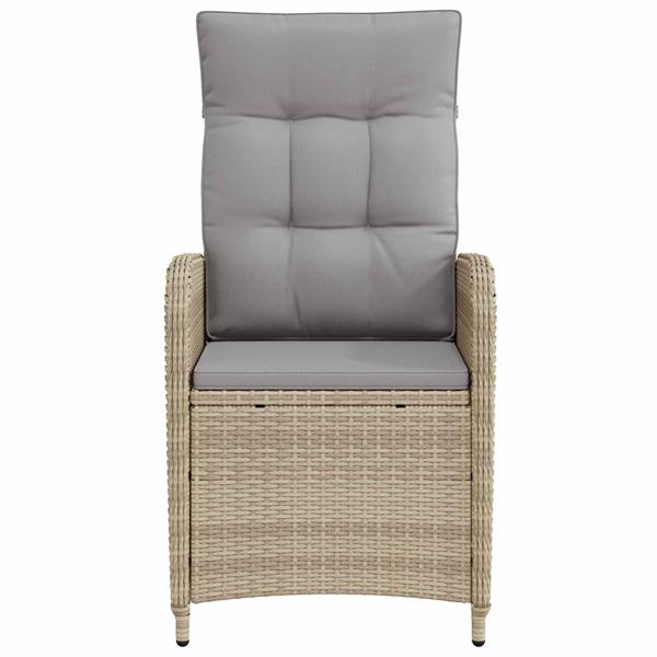 Grote foto vidaxl verstelbare tuinstoel beige en licht grijs 57 x 63 x 94 cm tuin en terras tuinmeubelen