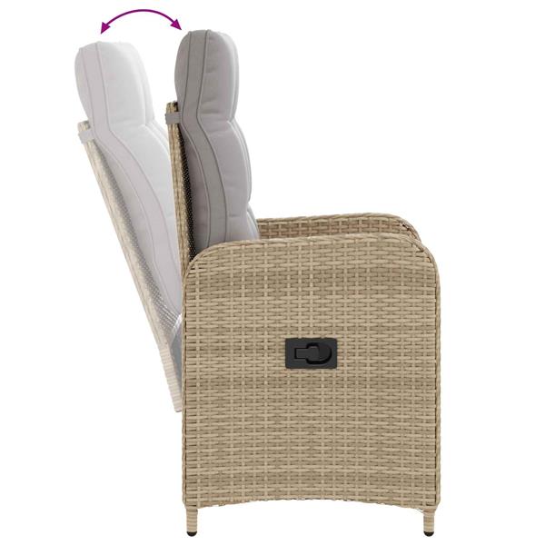 Grote foto vidaxl verstelbare tuinstoel beige en licht grijs 57 x 63 x 94 cm tuin en terras tuinmeubelen