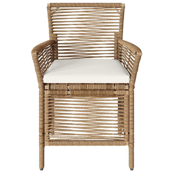 Grote foto vidaxl buitenstoel met kussen 4 pcs beige en cr me poly rattan tuin en terras tuinmeubelen